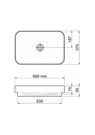 Bold Tezgahüstü Lavabo 60 Cm Beyaz 6860