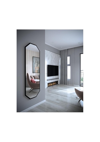Tr Siyah 6 Gen Dekoratif Boy Duvar Aynası,siyah 40x120 Diğer