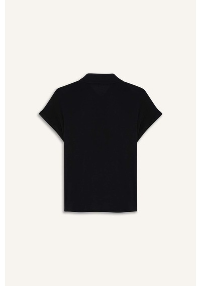 DeFacto Regular Fit Basic Düz Viskon Kısa Kollu Gömlek N7819AZ25SPBK27