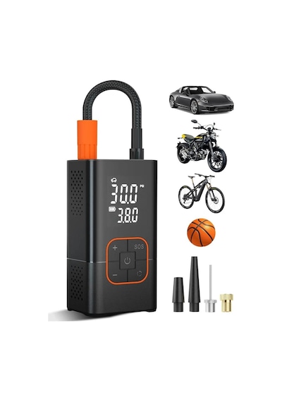 Dijital Kablosuz Usb 2 2000mah Göstergeli Oto Lastik, Bisiklet Hava Pompası Kompresörü