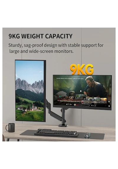M252dla Gazlı Yaylı Çift Monitör Kolu Uzun Direkli 13-32 İnç