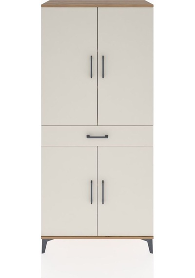 Hyperion Dolap 4 Raflı Tek Çekmeceli 4 Kapaklı 88x44x195 Çam-aytaşı Atlas Çam