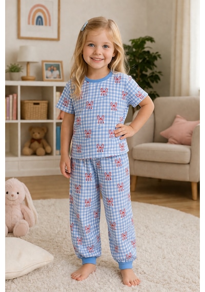 Beniizle Kız Çocuk Pijama Takımı Mavi