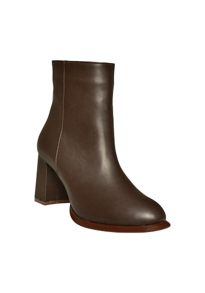 Fox Shoes V590166309 Kahverengi Kalın Topuklu Klasik Kadın Bot Kahverengi-suni Deri