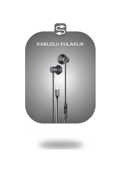 Özel Seri İletişim Port Kablolu Kulaklık Type-c Girişli Tc06 Siyah