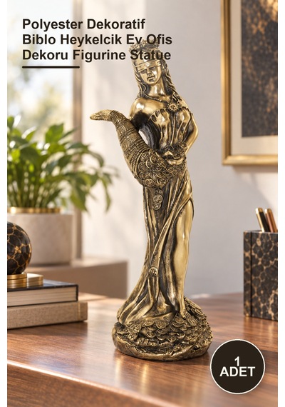 1 Adet Bereket Tanrıçası Fortuna Figürü Polyester Dekoratif Biblo Heykelcik Ev Ofis Dekoru Figurine Statue
