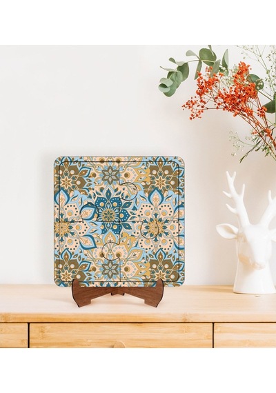 Bk Gift Retro Masif Tasarımlı Ahşap Standlı Puzzle  Çerçeve-11