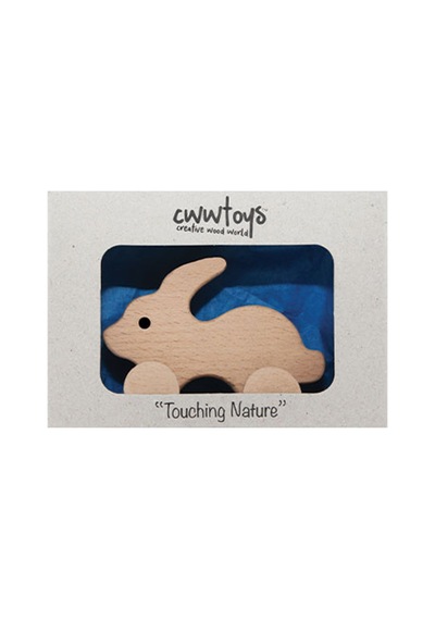 Cwwtoys Zıpzıp Tavşan Boyasız Ahşap Hayvan Figürü, Masif Kayın, 18 Ay+