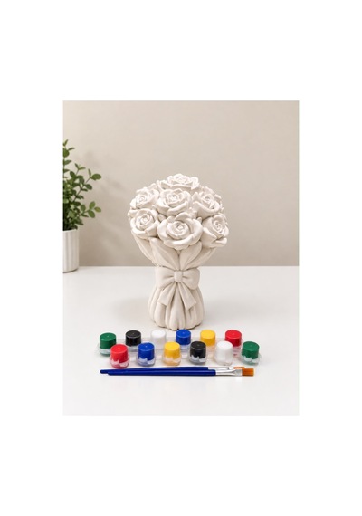 Gül Buketi Sevgili Boyama Seti Çiçek Buketi Taş Boyama Obje 19cm - 921394873