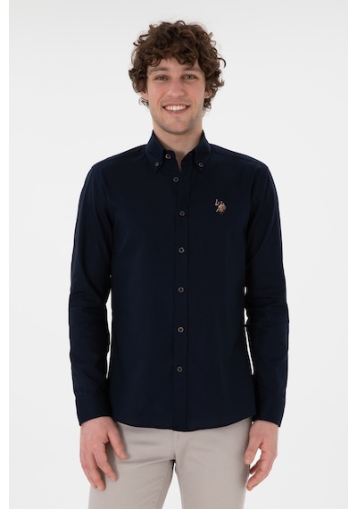 U.S. Polo Assn. U.s. Polo Assn. Pamuk Uzun Kol Slim Fit Gömlek 2082904 Siyah