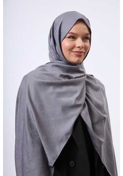 Mirsoy Scarf Mir Modern Desen Şal Açık Gri