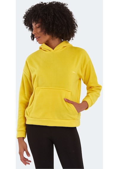 Slazenger SASSA IN Kadın Kapüşonlu Cepli Sarı Polar