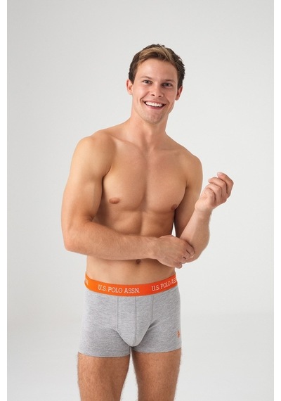 U.S. Polo Assn. Erkek Gri Melanj - Lacivert 2 Li Boxer 80362 Gri