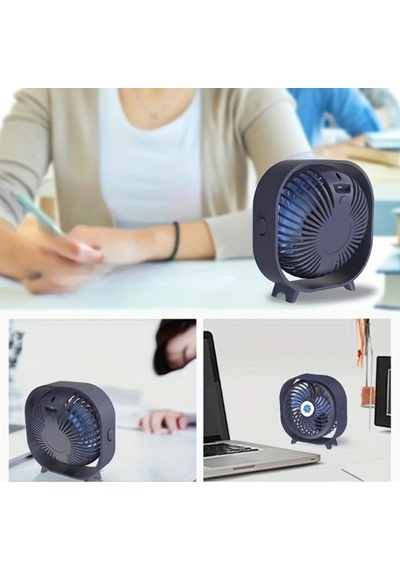 Masaüstü Vantilatör, Şarjlı Masaüstü Fan, 2000 Mah Batarya, Uzun Kullanım Süresi, 3 Kademeli Ayarlanır Güç M