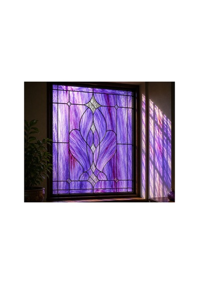 Dekoratif Vitray Cam Lavanta Moru Damarlı 21x29,7 Cm