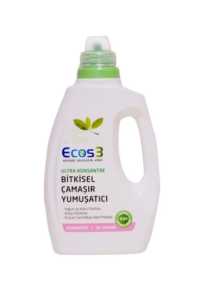 Ecos3 Organik Sıvı Çamaşır Deterjanı 750 ML + Ecos3 Bitkisel Çamaşır Yumuşatıcısı 750 ML