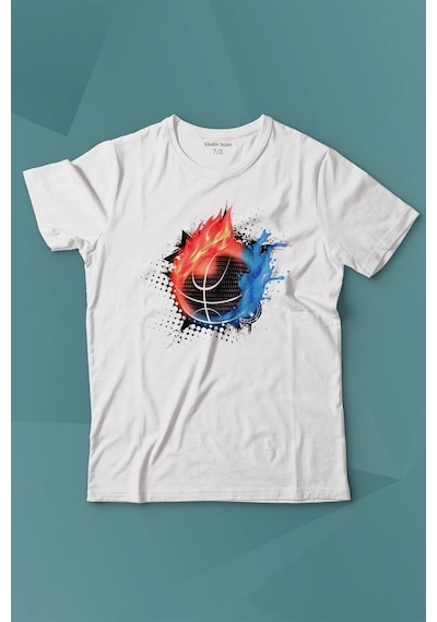 Fire Meteor Basketball Ateş Topu Baskılı Tişört Çocuk T-shirt 001