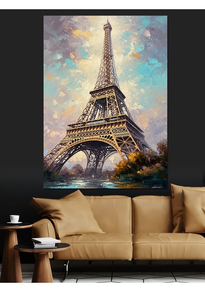 Ahşap Tablo Paris Şehir Hattı Ve Eyfel