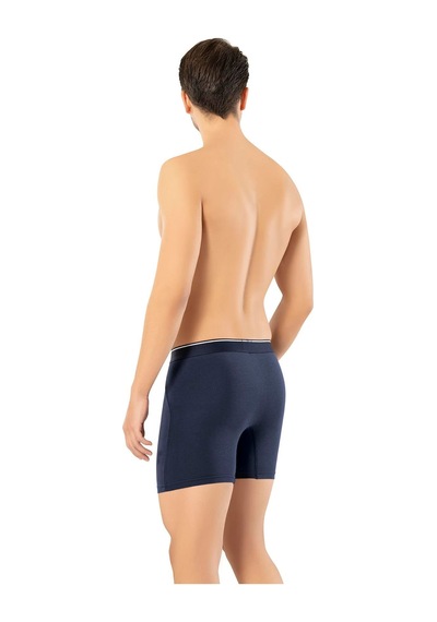 Erdem Lacivert 3'lü Pamuk Elastan Uzun Boxer 1470 Lacivert