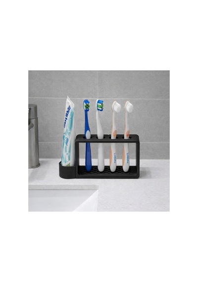 Diş Fırçası Organizer-4 Lü Diş Fırçalık Ve Macunluk Organizer-diş Fırçası Diş Macunu Standı. Siyah - 825424373 Siyah