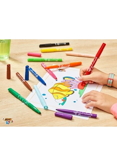 Kids Visa Color Xl Keçeli Boya Kalemi 24 Renk, Su Bazlı Mürekkep, Kolayca Çoğu Kumaştan Çıkar, 3 Yaş Ve Üzeri