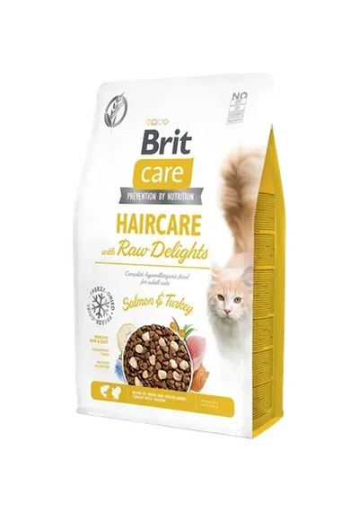 Brit Care Haircare Raw Delight, Yetişkin Kediler İçin Somon Ve Dondurularak Kurutulmuş Hindi Etli Ma
