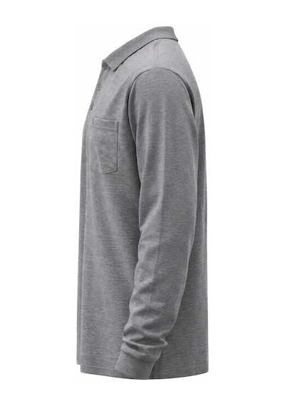 Ercan Büyük Beden Erkek Polo Yaka Uzun Kol Penye Sweatshirt - 7523 Gri