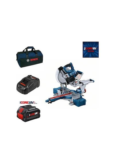 Bosch GCM 18V-254 D 1x8 Ah Procore 18v+ Akülü Gönye Kesme Bez Çantalı