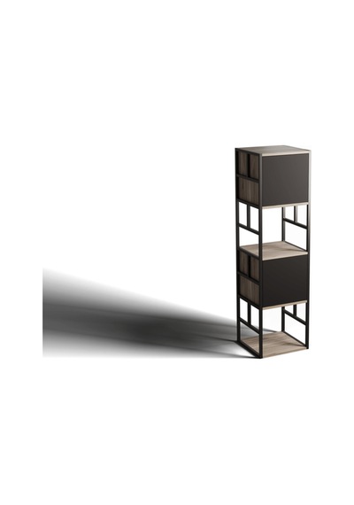 Metal Çerçeveli Ahşap Raf 160x40x40 Cm Tetris Çok Amaçlı Kahverengi