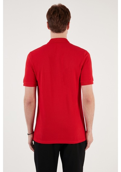 Buratti Pamuklu Regular Fit Düğmeli Erkek Polo Yaka T Shirt 5902739 Kırmızı