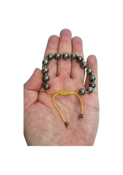 8 Mm Pirit Taşı Bileklik Makrome Ayarlı 525-2 Altın