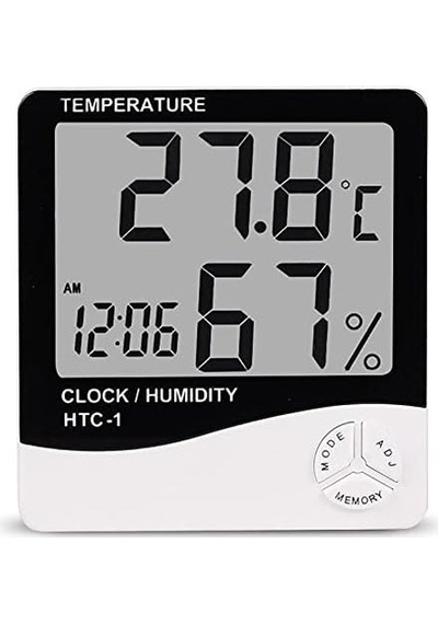 Htc-1 Dijital Termometre Sıcaklık Ve Nem Ölçer Higrometre Masa Alarm