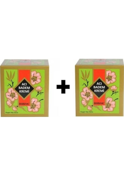 Bebak Acı Badem Bakım Kremi Kavanoz 2 x 70 G