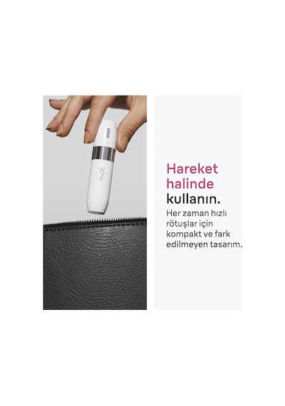 Braun Fs1000 Mini Yüz Tüy Alma Makinesi Pil Ve Temizleme Fırçası, Seyahat Boy, Kablosuz Kullanım