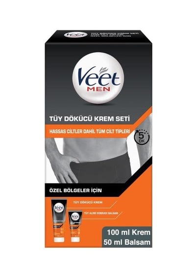 Men Özel Bölgeler İçin Krem & Balsam Tüy Dökücü Krem Seti 100 + 50 Ml, Tüy Dökücü
