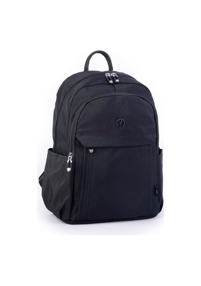 Nas Bag Unisex Büyük Boy Su Geçirmez Çok Gözlü Extra Hafif Sportif Sırt Çantası Siyah