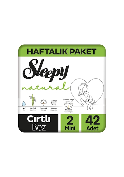 Sleepy Natural Bebek Bezi 2 Numara Mini Haftalık Paket 42 Adet