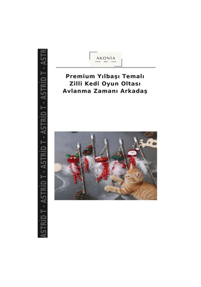 Premium Yılbaşı Temalı Zilli Kedi Oyun Oltası Avlanma Zamanı Arkadaş