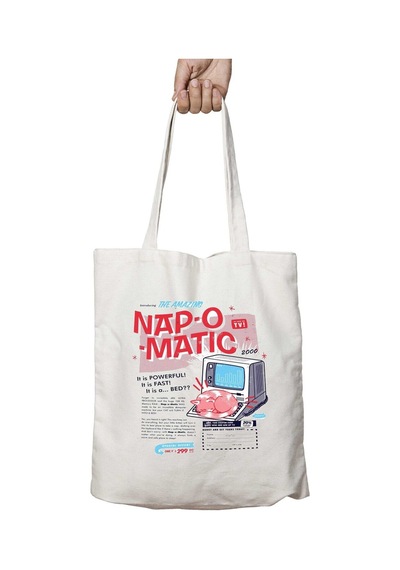 Art Hediye Nap-o-matic İki Tarafı Kalıcı Baskılı Yıkanabilir Çanta Çok Renkli