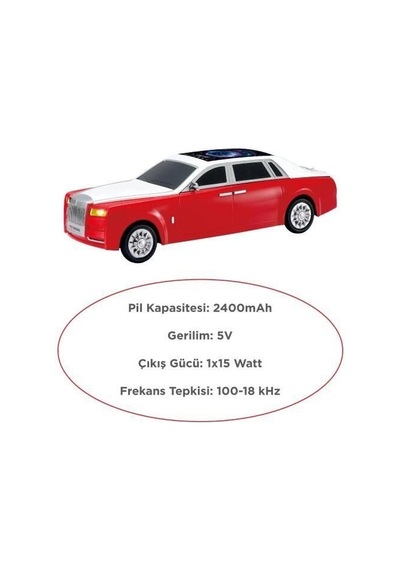 Delux Serisi Torima D82 Kırmızı Bluetooth Hoparlör 15w Araç Maketi Ofis Objesi Akıllı Aksesuar