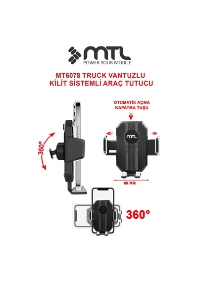 Robot Kollu Çok Eklemli Araç İçi Telefon Tutucu Süper Güçlü Vakumlu Dayanklı Otomatik Kilitli 360