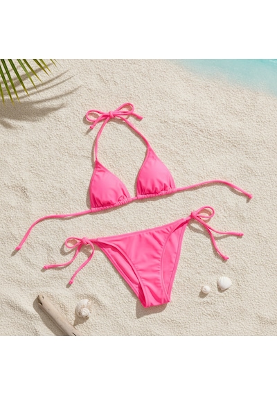 Bonbon Kadın Plaj Giyim Pembe Bikini Takım Bb2595 Çok Renkli