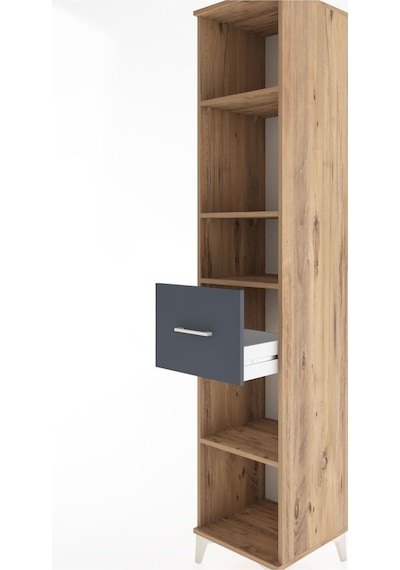 Hyperion Dolap 4 Raflı Tek Çekmeceli 44x44x221 Çam-antrasit Atlas Çam