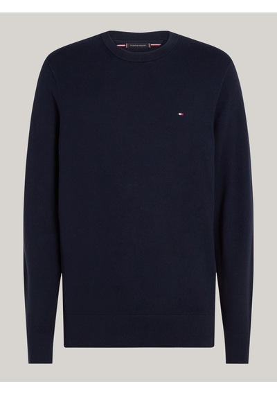 Tommy Hilfiger Pıma Org Ctn Cashmere Crew Neck Erkek Mavi Kazak - Mw0mw28046