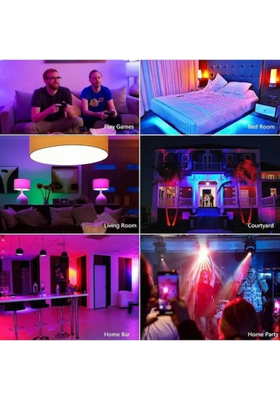Akıllı Ampül 9w Mobil Uygulama Kontrollü Rgb Renkler Gece Lambası Çocuk Odası Dekoratif Diğer