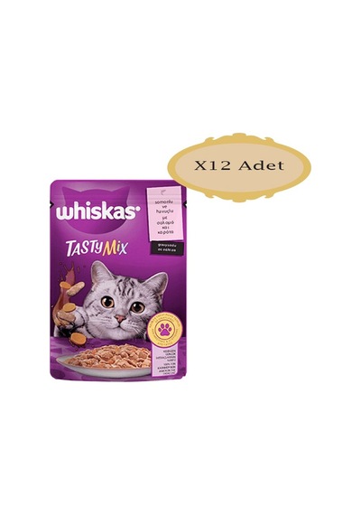 Whiskas Pouch Tasty Mix Somunlu ve Havuçlu Kedi Maması 12 x 85 G