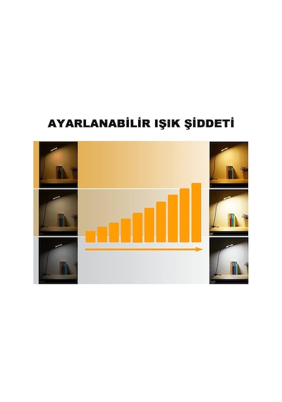 Robeve Akrobat Masa Lambası Usb Girişli Göz Koruyucu Klipsli Masaya Sabitlenen Ayarlanabilir Işık Seviyesi Çok Fon Diğer
