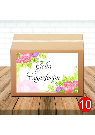 Çeyiz Kolisi Etiketi 12 Adet A4 Ebatlarında Etiket Sticker 12 Ad