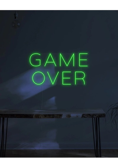 Game Over Yazılı Neon Tabela Yeşil