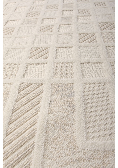 Enti Bonn 8802 Krem Iskandinav Halı Salon Halısı Kesme Halı Yolluk Krem